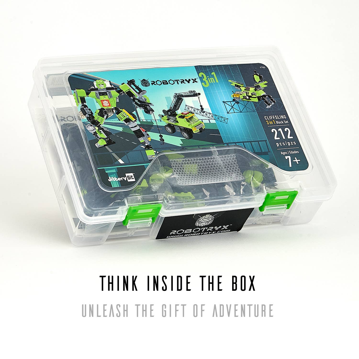 JitteryGit - Wholesale Build-a-Toy - Kids - Robot Toy for Kid Builders (212 Pc) CliffSling - 3 in 1 Toys1