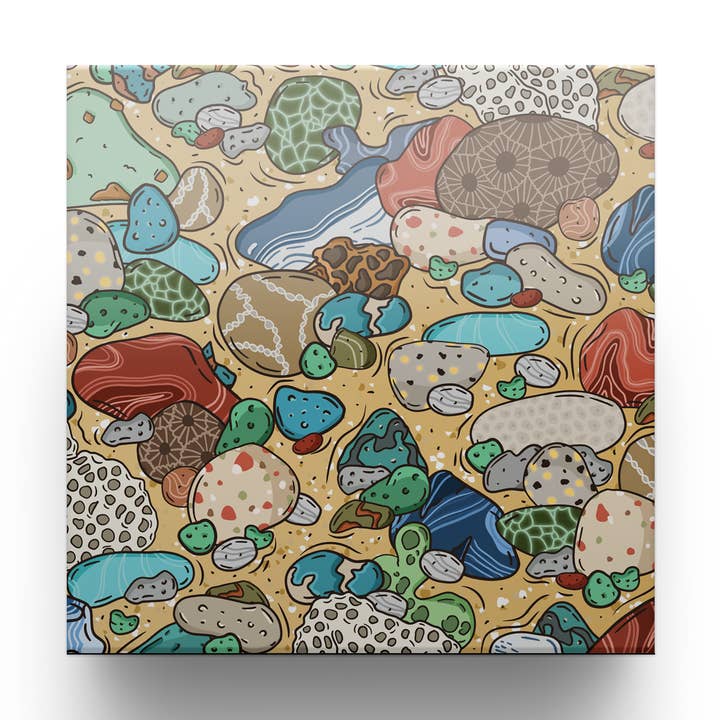 Midwest Beach Rocks Absorbent Stone Coaster for wholesale by June Apothicarie