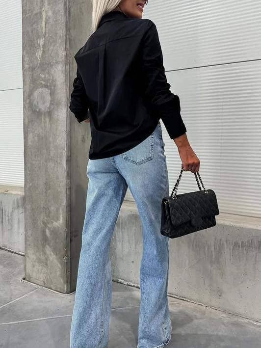 jeans à jambes larges, pantalon en denim décontracté et stylé pour la vente par Queen Fashion