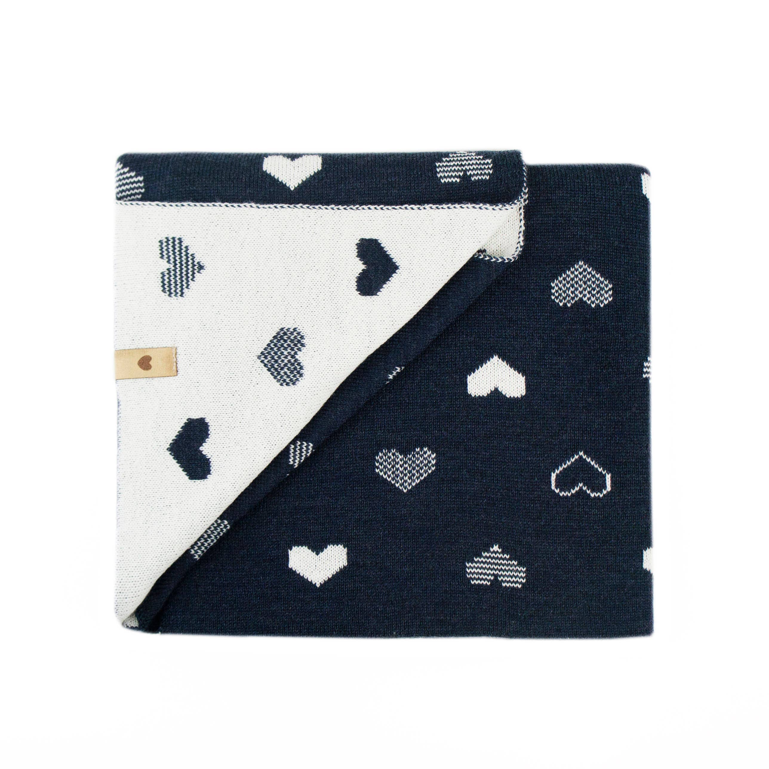 ALIAP - Wholesale Bedding Blanket - Kids & Baby - 100% Merino Wool Blanket Jacquard Heart Knit 5018W5