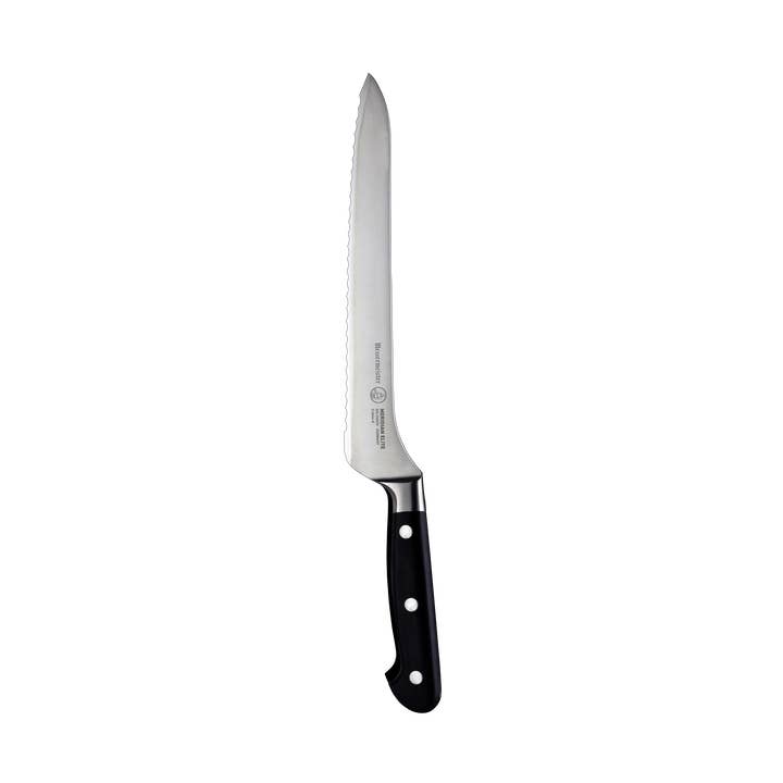 Coltello da pane con bordo seghettato Meridian Elite Offset - 8" per la vendita all'ingrosso da parte di Messermeister