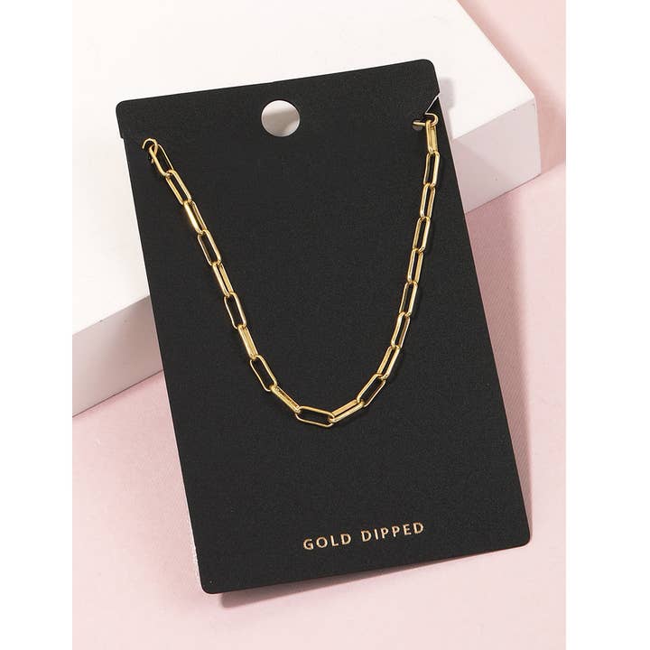 Gold Dipped Oval Chain Necklace for wholesale by Anarchy Street