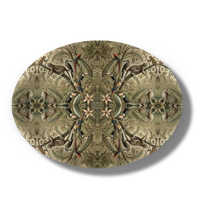 Vildt Selskab Ovalt Bakke | Dekorativ Bakke | Træbord Bakke for engroshandel hos Maure Luxury Gifts