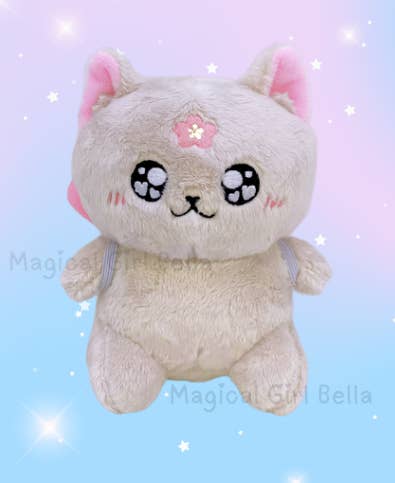 Magical Girl Bella - Wholesale Stuffed/plush toy – Kids & baby - Sakura the Gray Cat -Plushie with Magnetic Base & Carry Clip