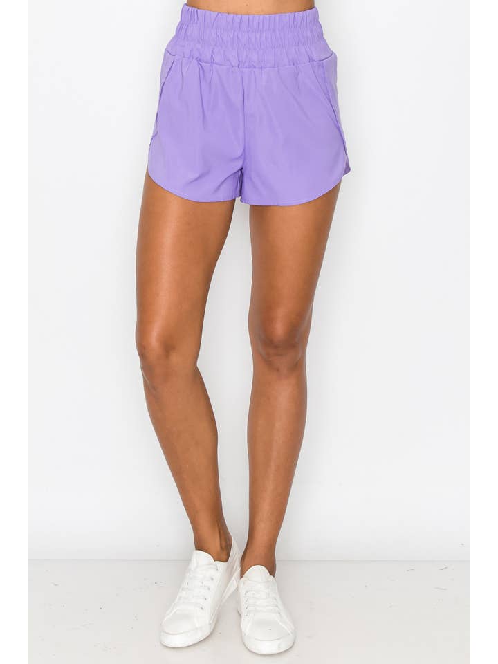 Shop Lev - Wholesale Athletic Shorts - Women's - Banding High Waist Active Windbreaker Shorts17