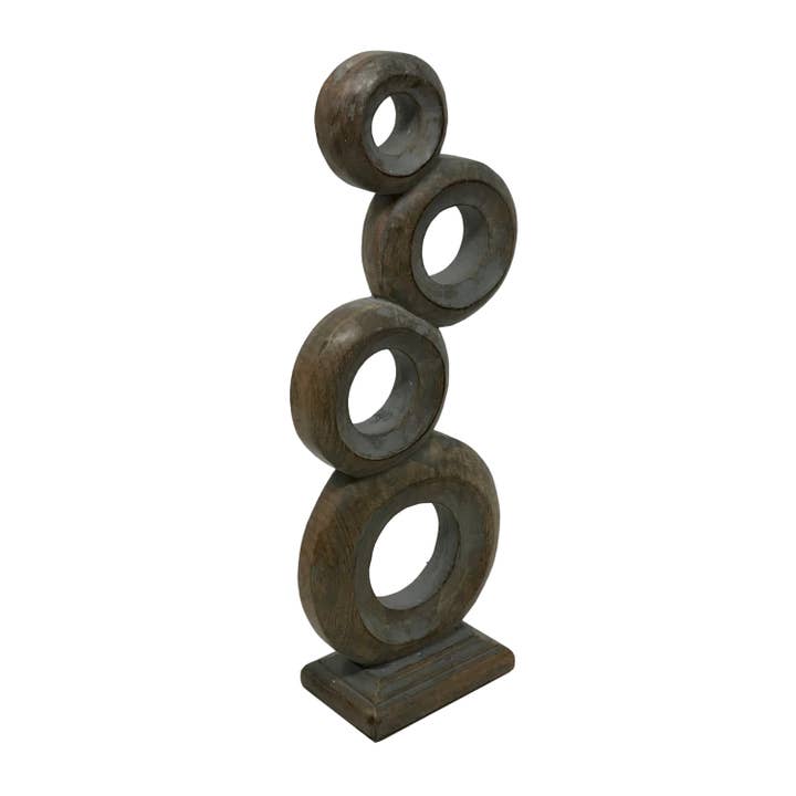 Wilco Home - Wholesale Sculpture - Carved Mango Wood Ring Sculpture