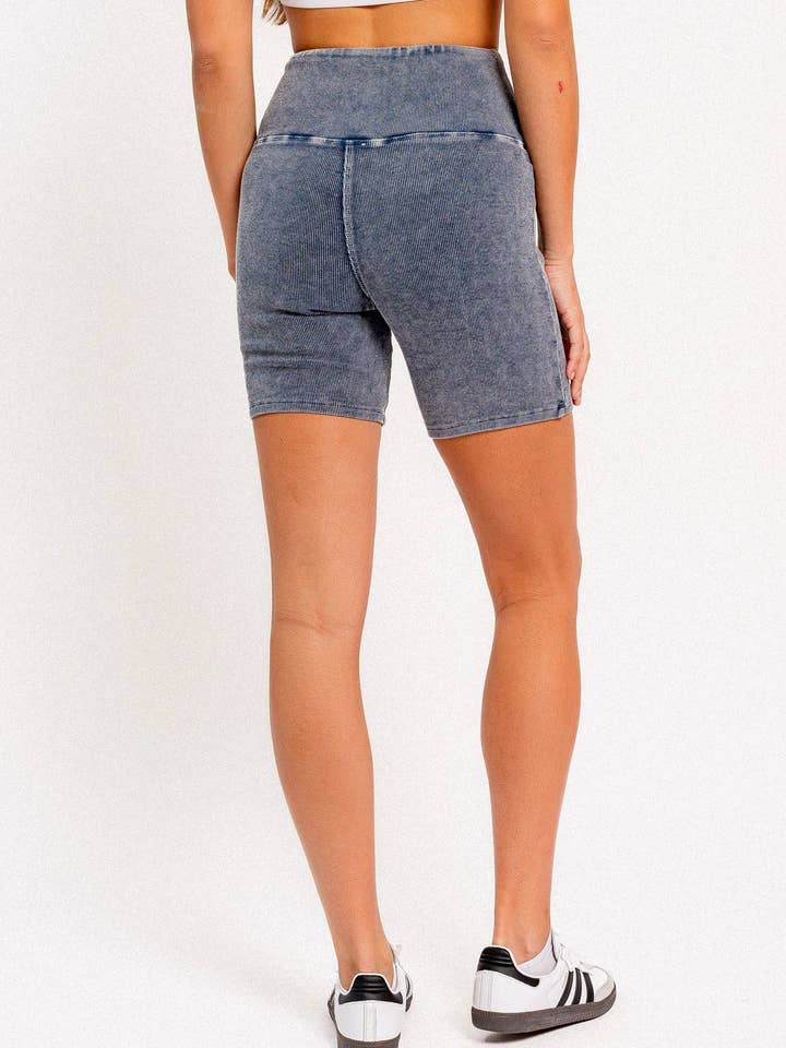 Tasha Apparel Wholesale - Wholesale Athletic Shorts - Women's - Mineral Wash Ribbed Tummy Control Biker Shorts18
