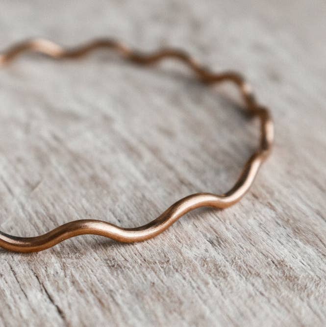Essenshell - Wholesale Cuff Bracelet - Medium Bronze Wave Bracelet