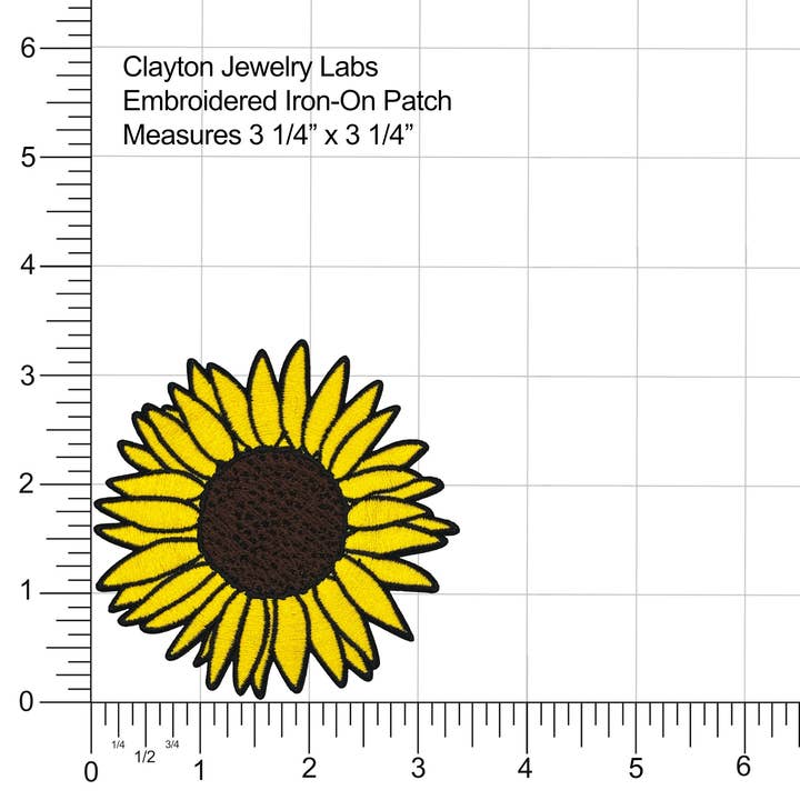 Clayton Jewelry Labs - Wholesale Patch - Sunflower Embroidered Iron-on Patch2