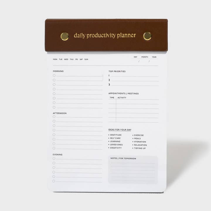 Pianificatore giornaliero della produttività (nero), pianificatore della produttività, elenco delle cose da fare, impostazione degli obiettivi, diario della gratitudine, diario 2022, pianificatore * marrone e oro per la vendita all'ingrosso da parte di Noelle Gifts & Paper