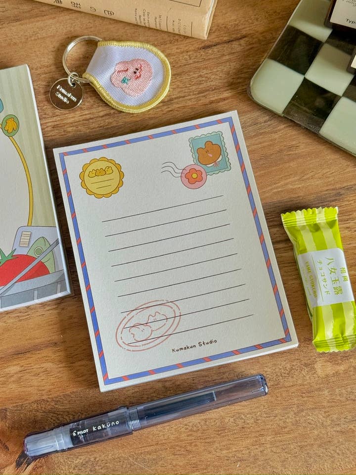 Postal Notepad for wholesale by Kumakun Studio