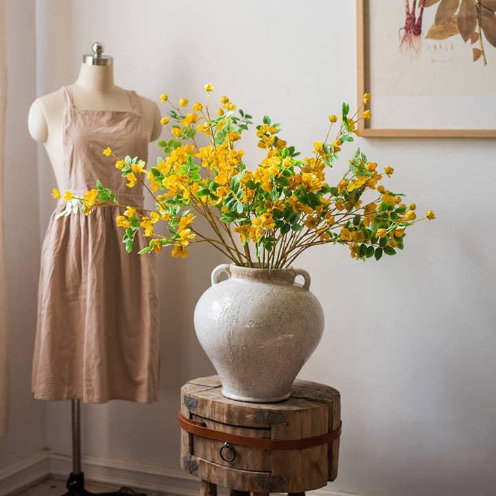 Rustic Reach - Wholesale Vase - Large French Country White Ceramic Flower Vase5