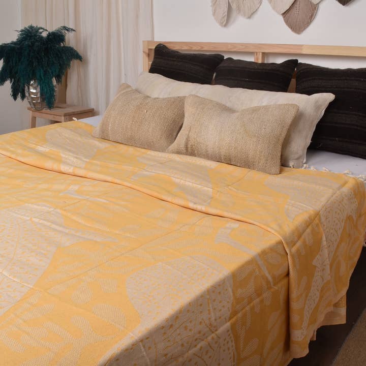 Organic Turkish Towels - Wholesale Throw blanket - Turkish Blanket, Cozy Mustard Throw, Luxurious Couch Cover8