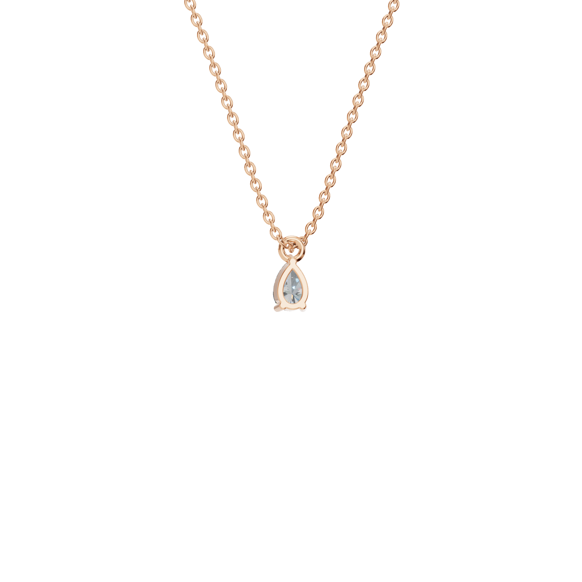 PureYou Jewelry – Großhandel Kette mit Anhänger/Charm – Solitär-Anhänger mit Birnendiamanten, 0,50 Karat, Diamant-Halskette10