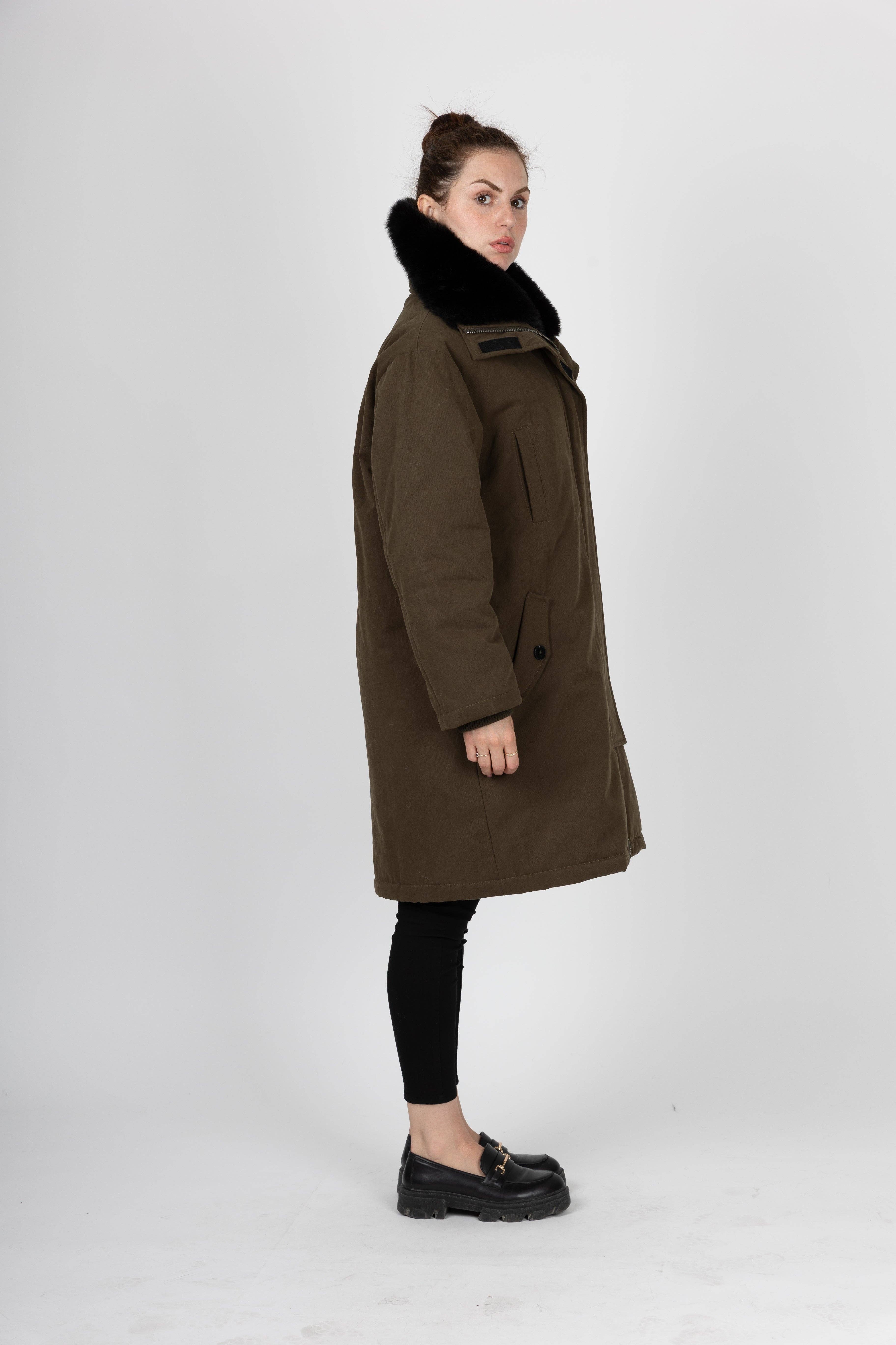 KZELL PARIS - Wholesale Parka - Women's - LONG PARKA WITH CONTRASTING FAUX FUR INTERIOR AND COLLAR9