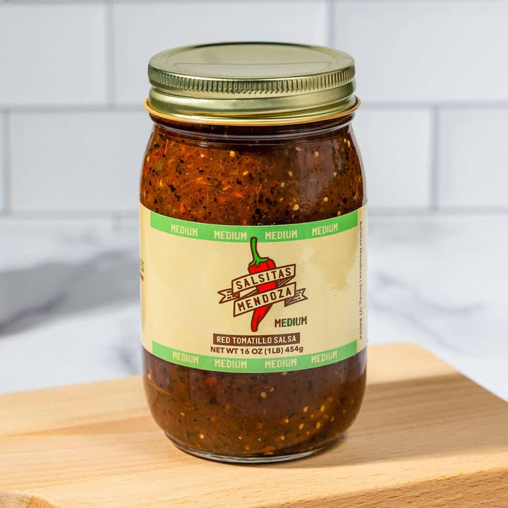 Red Tomatillo Salsa for wholesale by Salsas de Mendoza