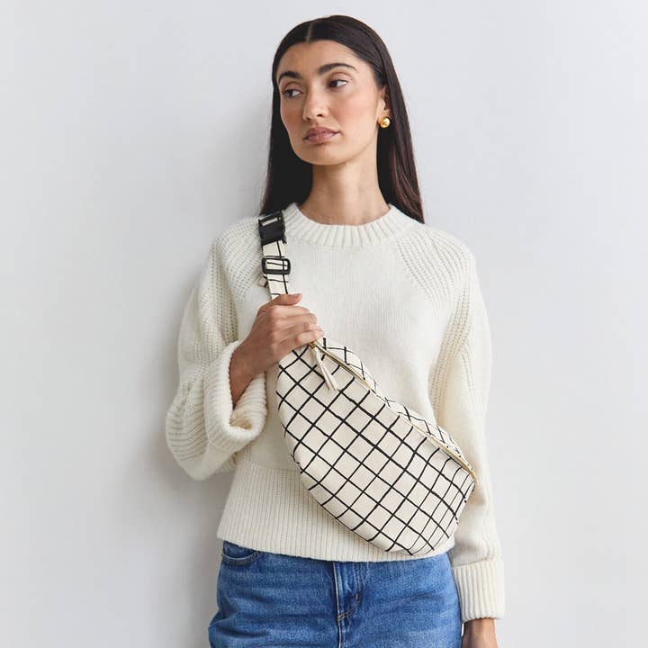 Anchal - Wholesale Crossbody Bag - Women's - Block Print Grid Sling Bag0