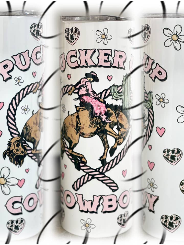Pucker Up Cowboy 20oz Skinny Tumbler por atacado de CMD Wholesale