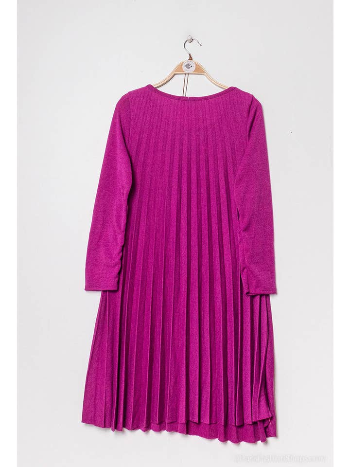 P&R STAR – Großhandel Kleid – Damen – Plissiertes Strickkleid9