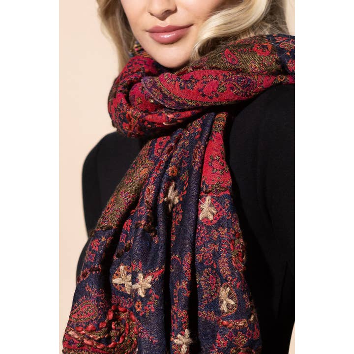 100% Wool Claret Scarf for wholesale on Faire2