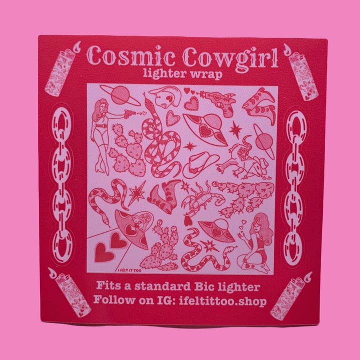 I Felt It Too - Wholesale Sticker - Cosmic Cowgirl BIC Lighter Wrap Sticker Sheet0