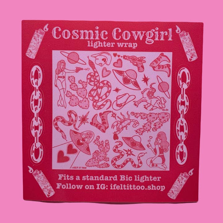 I Felt It Too - Wholesale Sticker - Cosmic Cowgirl BIC Lighter Wrap Sticker Sheet0