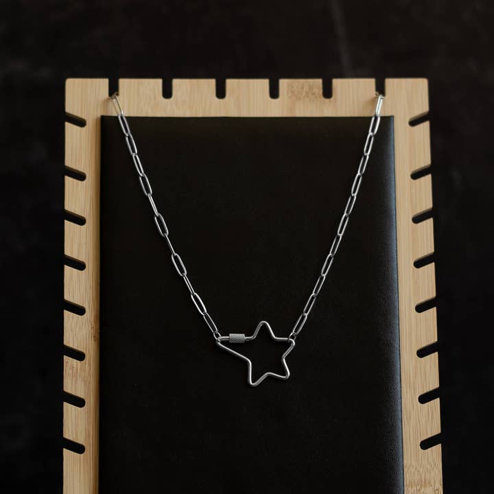 That Queer Card Co - Wholesale Pendant/Charm Necklace - Carabiner necklace | Stainless steel paperclip chain4