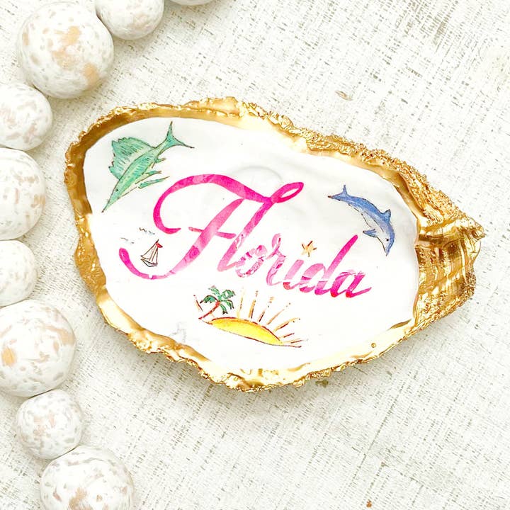 Oyster Ring Dish - Florida for wholesale by The Painted Pearl