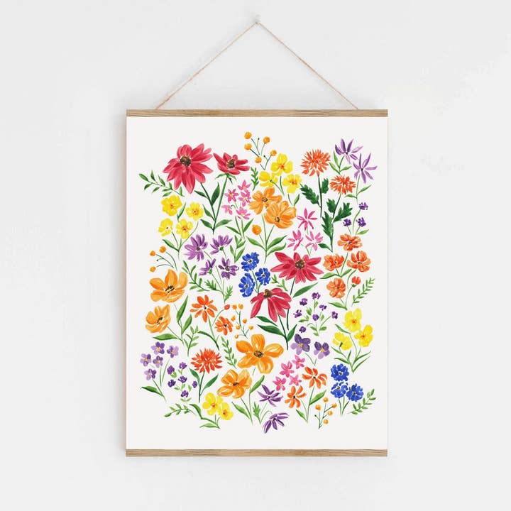 Garden Blooms Flower Watercolor Art Print for wholesale by Almeida Illustrations