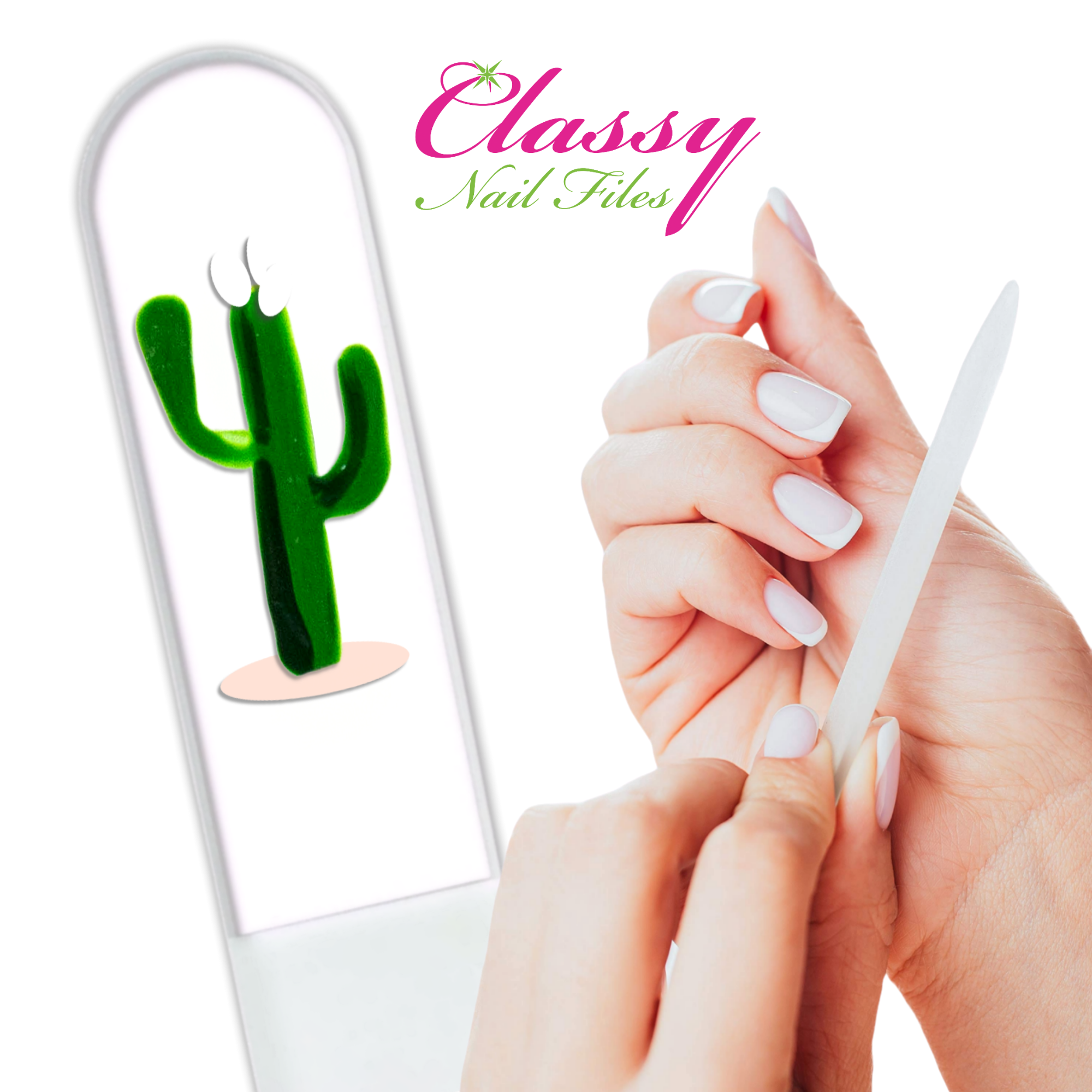 Classy Nail Files – Großhandel Nagelfeile – Kaktus Wüste Südwesten handbemalte tschechische Kristallnagelfeile12