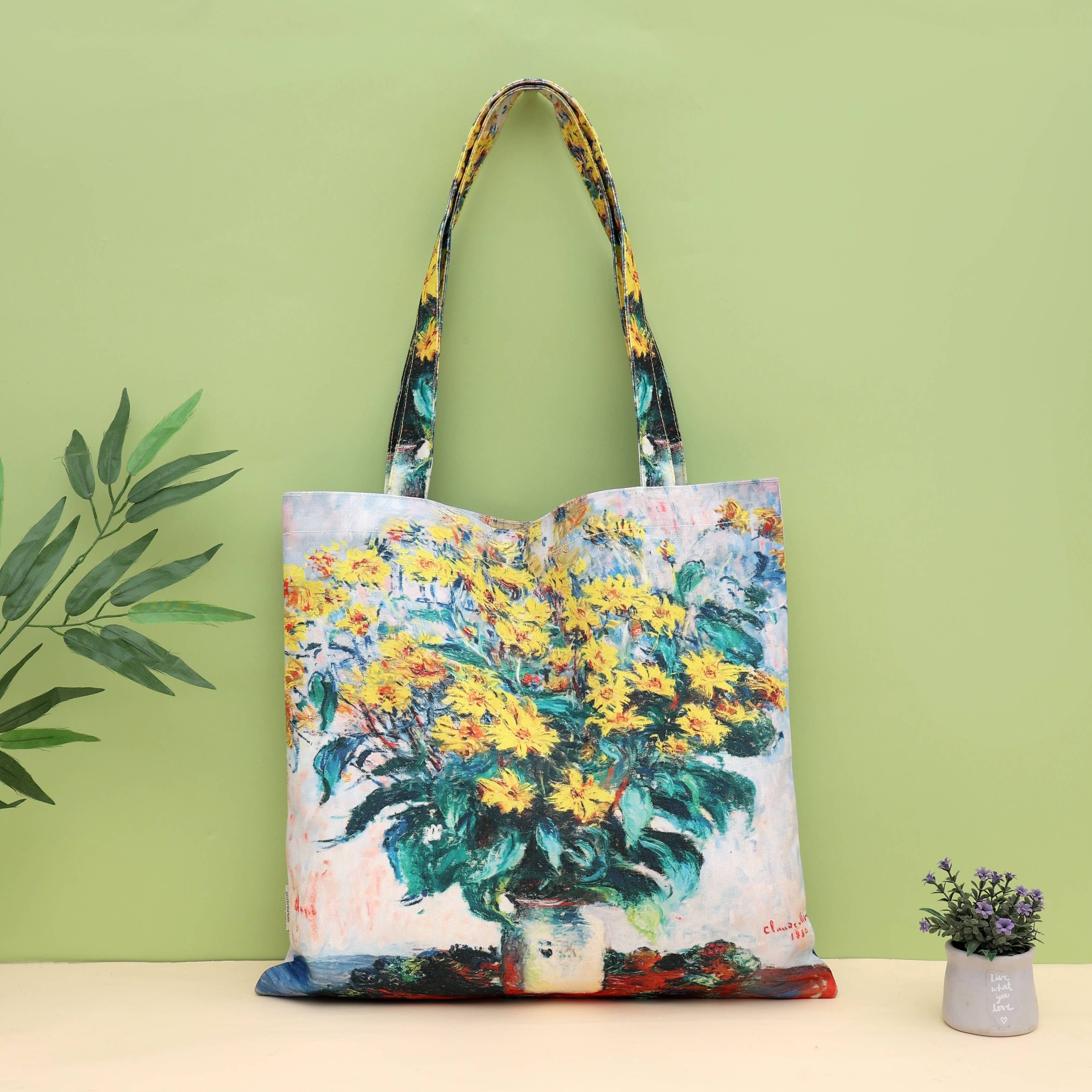 JC Sunny Fashion – wholesale Tote bag – Women's – FB033501 Claude Monet-Jerusalem Artichoke Flower Tote2