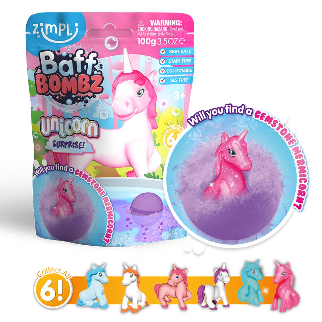 Zimpli Kids – wholesale Bath toy – Baby – Zimpli Baff Bombz Surprise With Collectable Unicorn Figure2