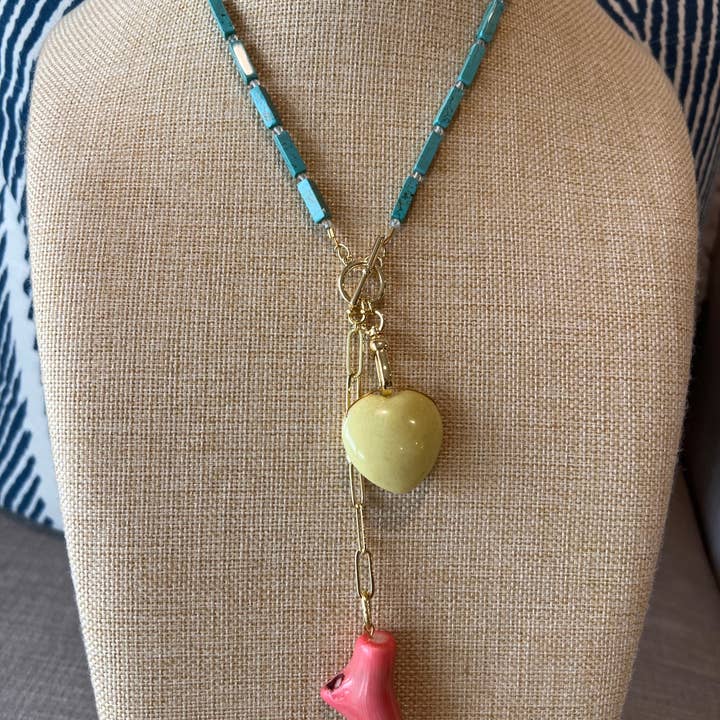 Grace Designs - Wholesale Jewelry Dish - Magnesite Cube Bead Charm Necklace