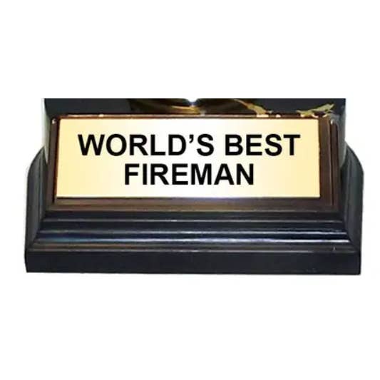 AAHS Enterprises - Wholesale Decorative Figurine - Trophy - World's Best Fireman - Gold - (7 inches)