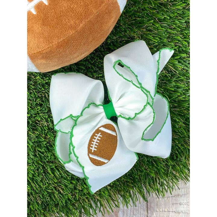 The Hair Bow Company - Wholesale Hair Bow - Kids - Football Embroidered Moonstitch Hair Bows5