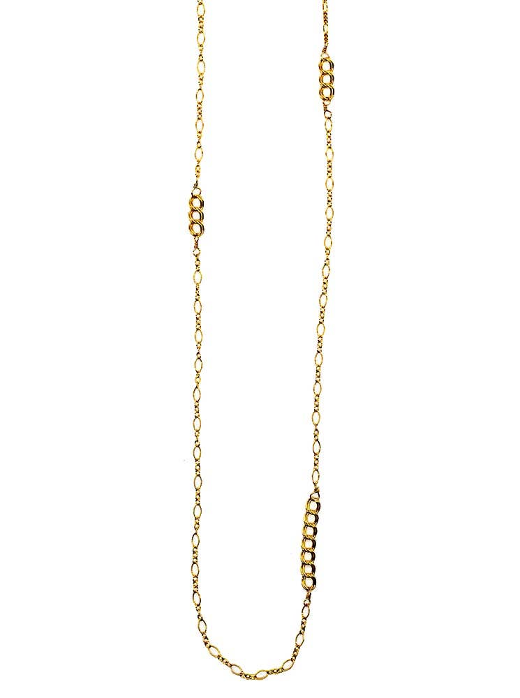 REMOVED BRAND - Wholesale Link & Chain Necklace - Trio Mixed Chain Midi Necklace0