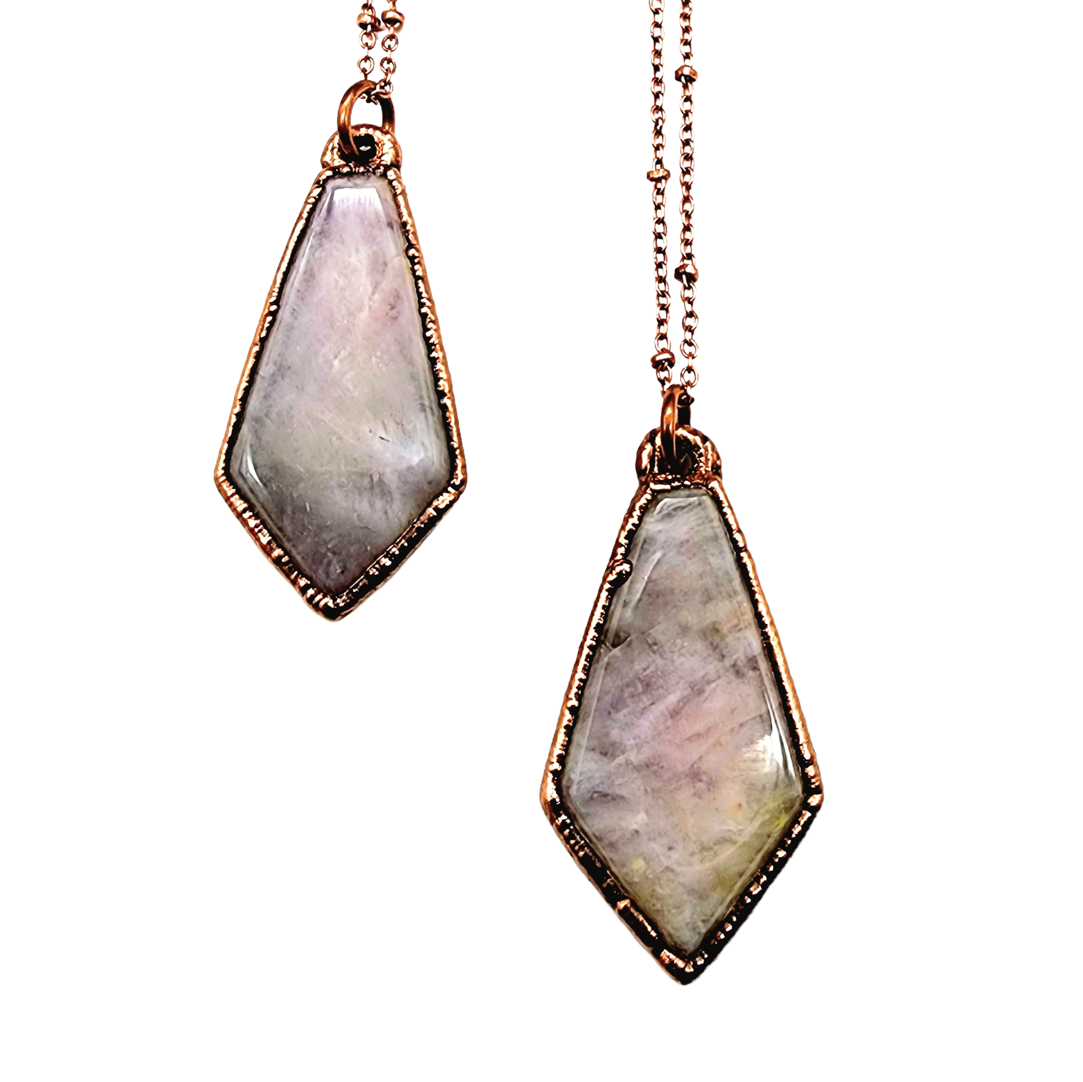 MergingMetals - Wholesale Pendant/Charm Necklace - Rose Quartz Kite Necklace // Electroformed Jewelry1