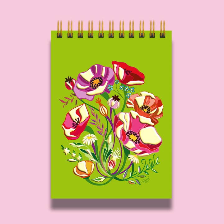 Taccuino A6 Papaveri in Lamina d'Oro per la vendita all'ingrosso da parte di Oditti