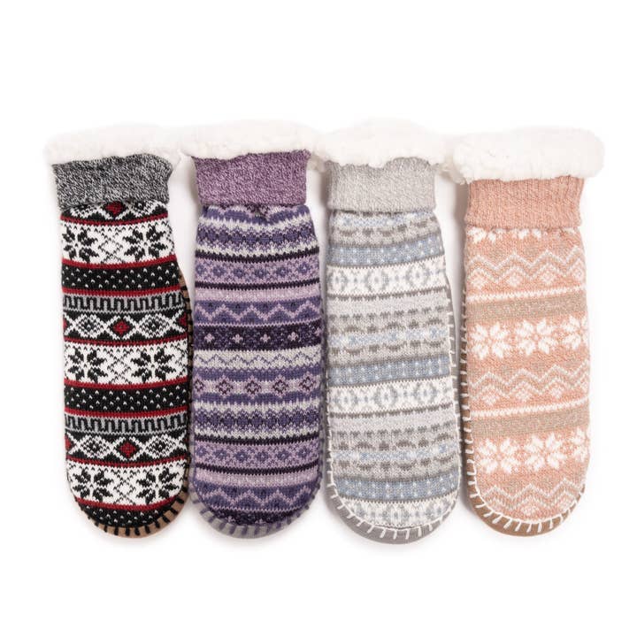 MUK LUKS Women's Sherpa Lined Slipper Sock Bin for wholesale by Muk Luks