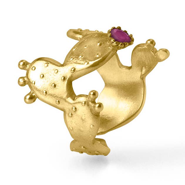 Ring Cactus with Stone for wholesale by Sophie Simone Designs