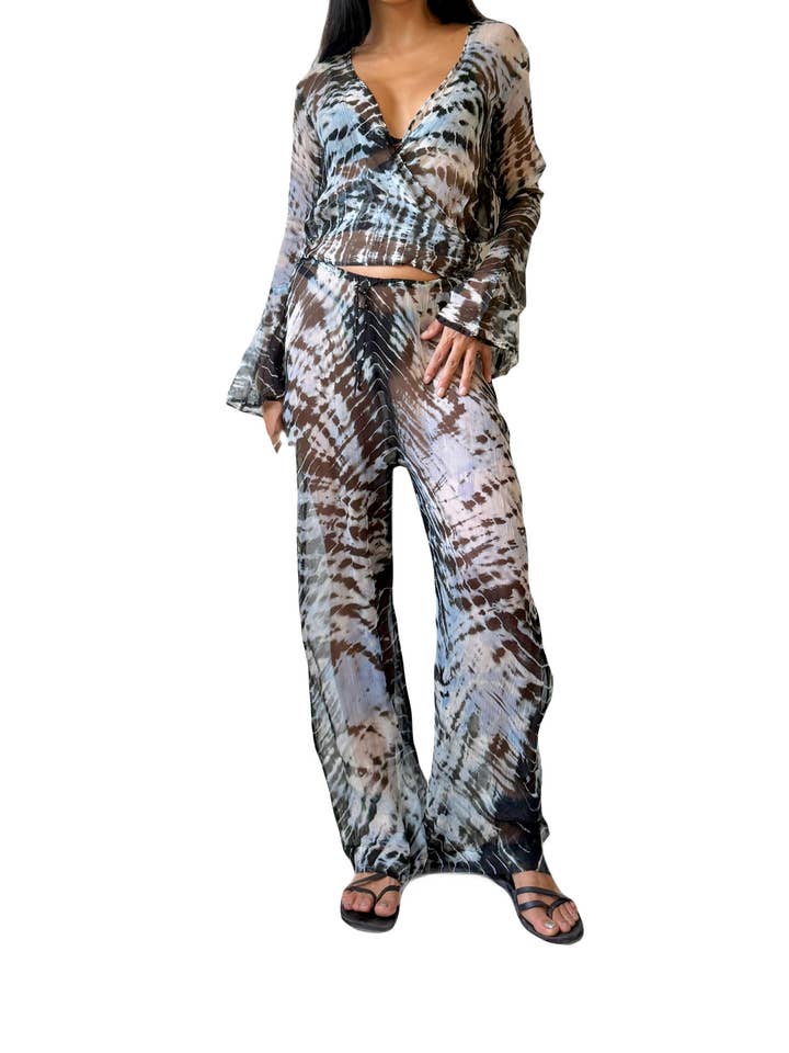 Clo Pants Set in Ocean Blue for wholesale by Shroud