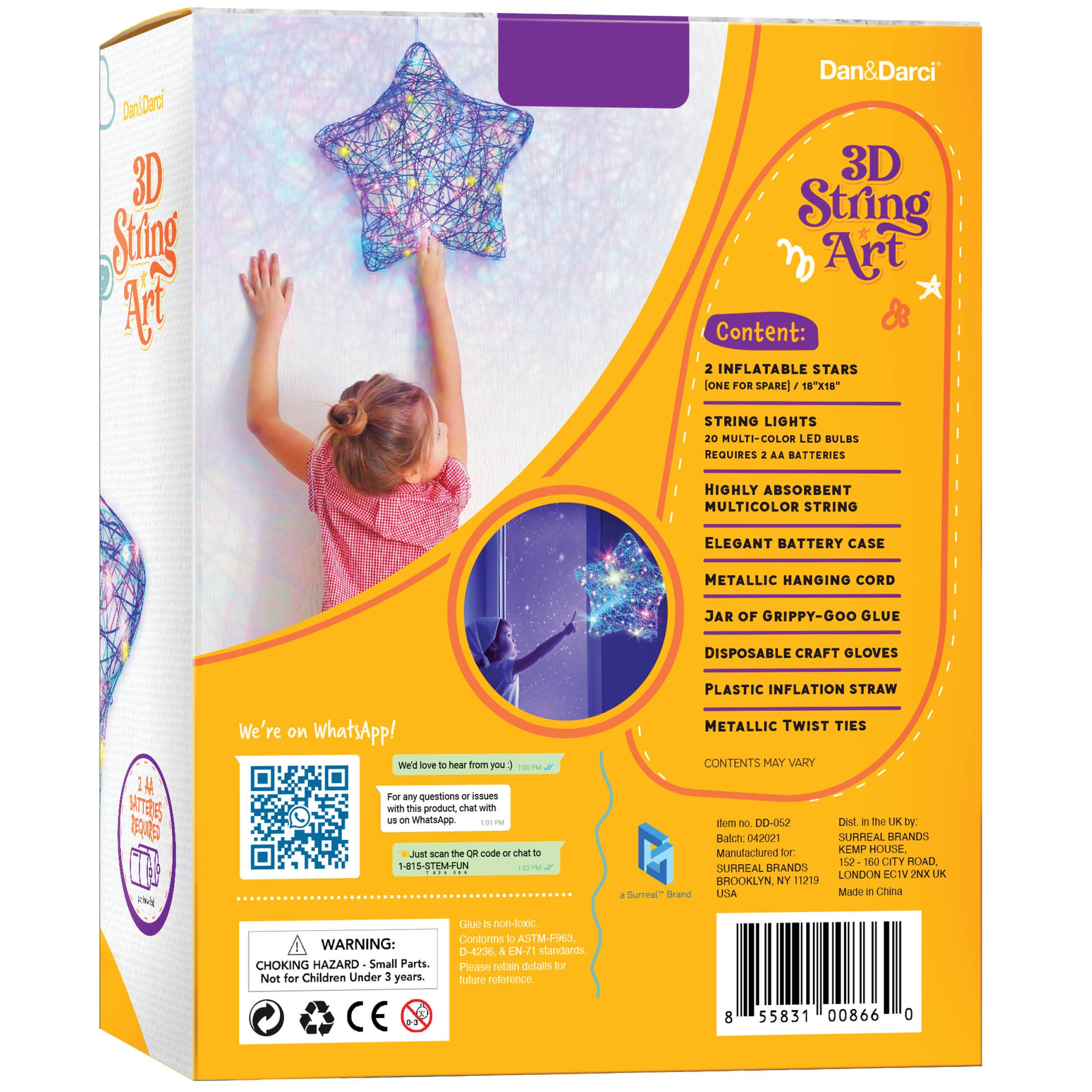 Dan&Darci – wholesale DIY craft kit – Child – Star 3D String Art Kit8
