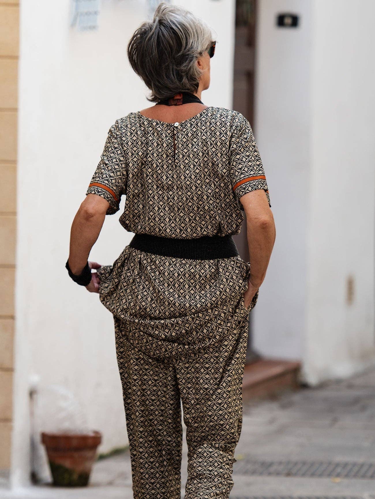 Bijondo - Venta al por mayor Cinturón - Mujer - Cinturón elástico hecho a mano en Bali con cuentas de vidrio y madera Emma13