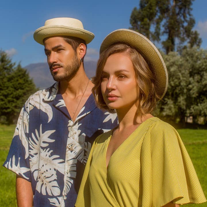 Elegancia Tropical Genuine Panama Hats - Wholesale Straw Hat - Unisex - Santa Fe Green Urban Straw Panama Hat - Unisex
