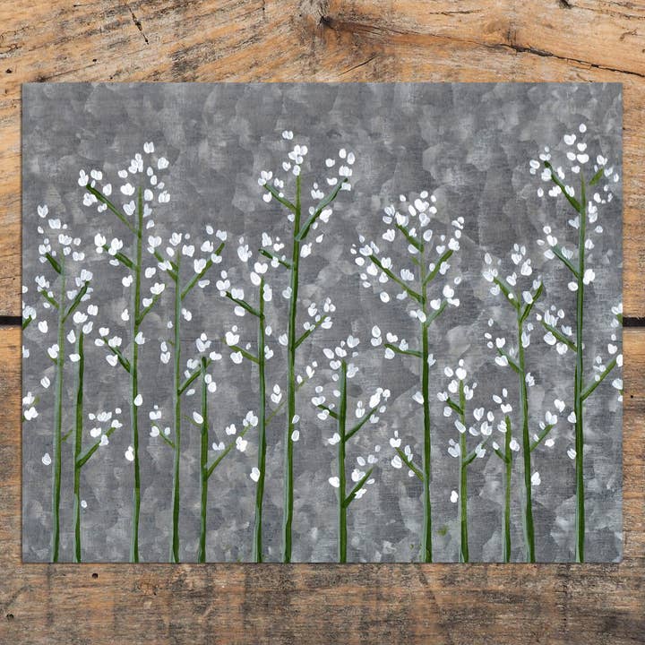 Lámina de arte rústico Baby's Breath para venta al por mayor de The Cranberry Finch