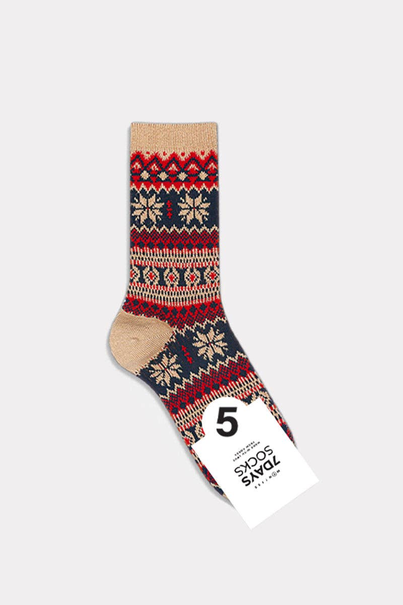 7DAYSSOCKS - Wholesale Socks - Women's - Women's Crew Winter Nordic Jacquard 3 Socks4