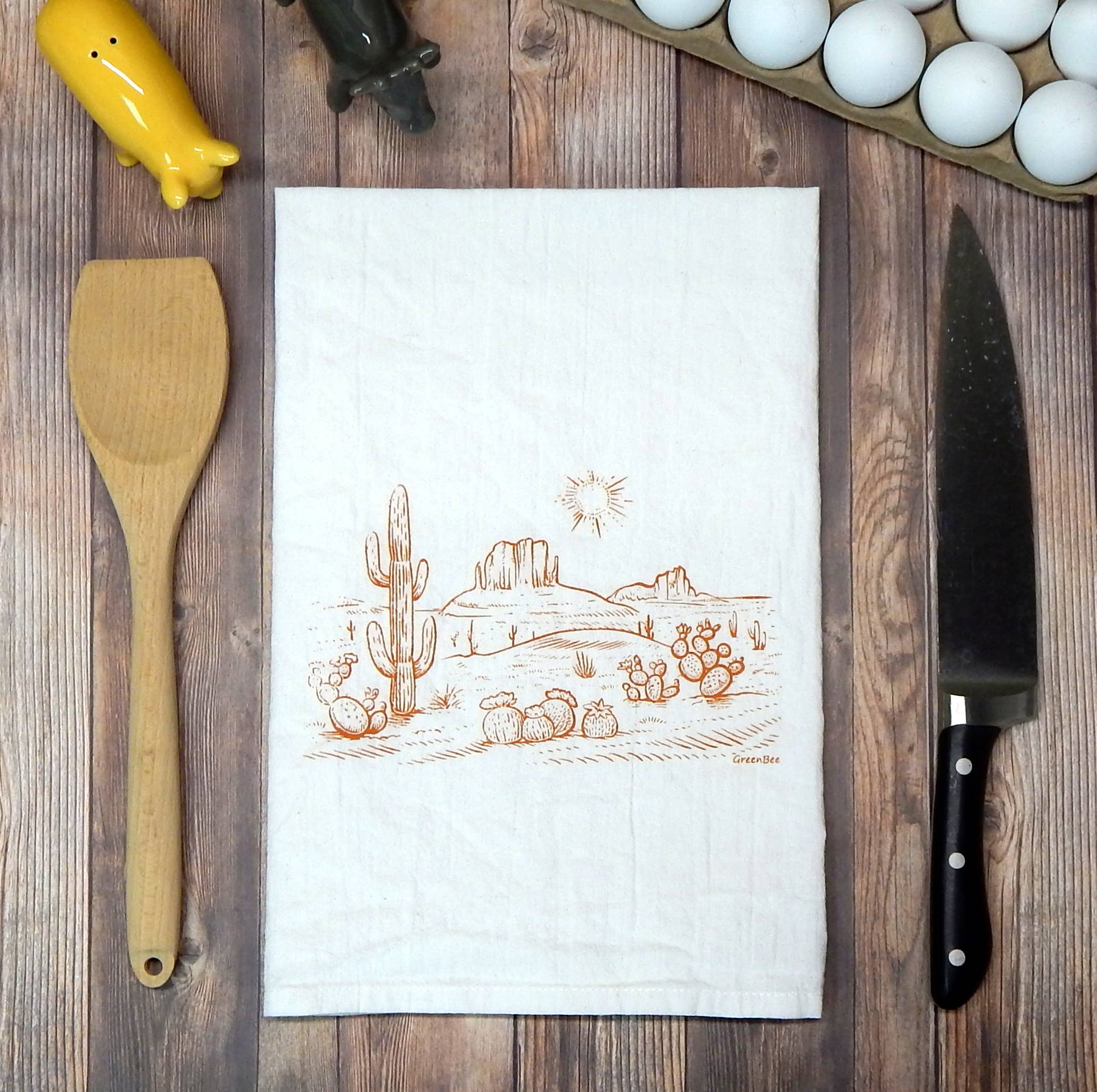 Green Bee Tea Towels - Wholesale Tea Towel - Cactus Desert Kitchen Towel | Tea Towels | Arizona Towel6