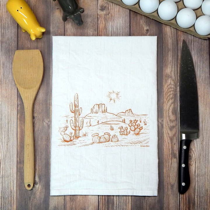 Green Bee Tea Towels - Wholesale Tea Towel - Cactus Desert Kitchen Towel | Tea Towels | Arizona Towel6