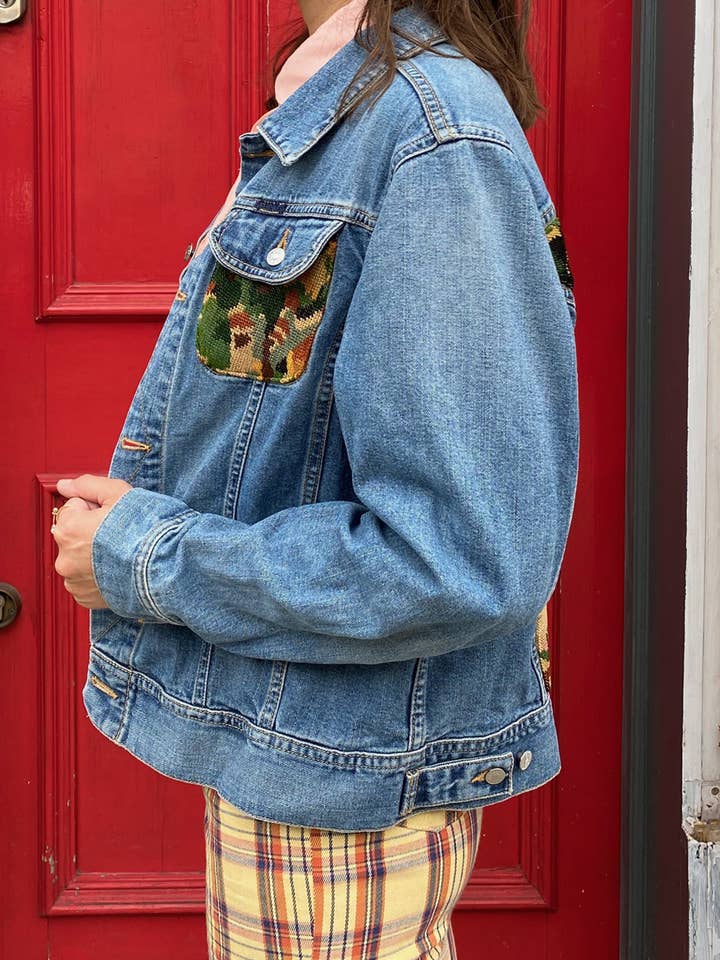 Frankie - Venta al por mayor Cazadora vaquera - Mujer - Chaqueta vaquera reciclada con bordado vintage