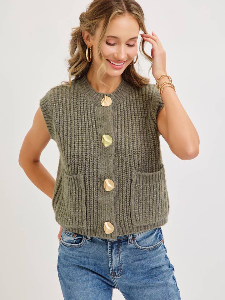Sweet Lovely by Jen - Wholesale Knit Sweater - Women's - CHUNK SWEATER KNIT VEST 31